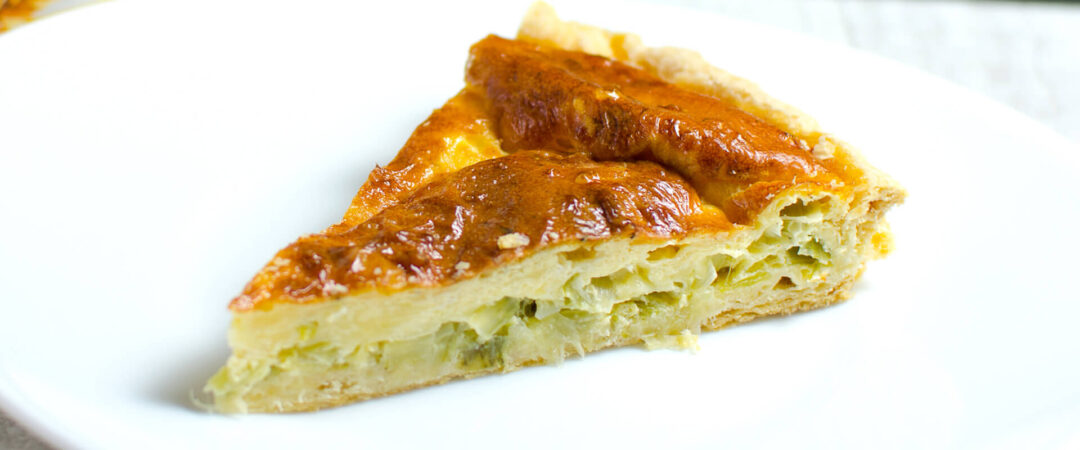 LEEK AND YELLOW CHEESE QUICHE